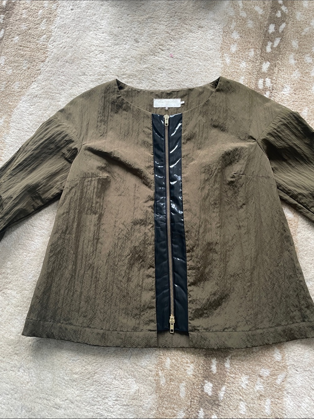 L’Autre Chose Women's Olive Green Zip-Front Jacket